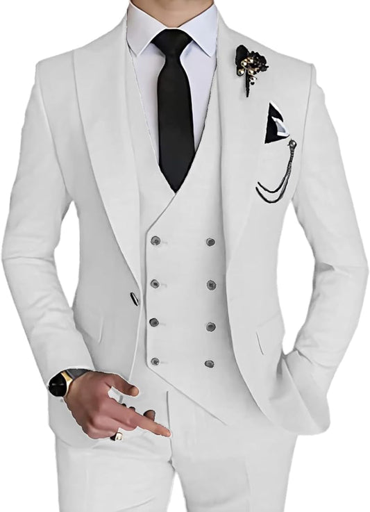 3 Piece  Suit for Men - Perfect for Weddings and Business, Stylish and Versatile