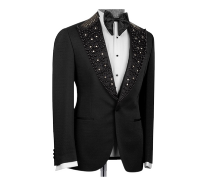 Men's Stone Black & White Diamond Tuxedo