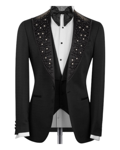 Men's Stone Black & White Diamond Tuxedo