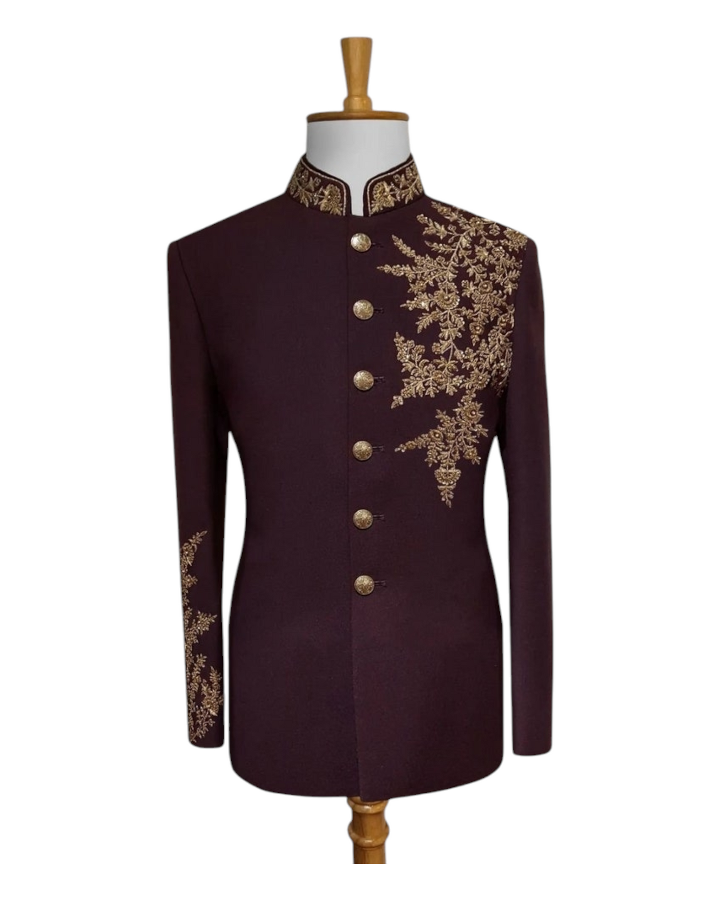 Golden Zari Handwork Embroidered Jodhpuri, Premium Wedding Dress
