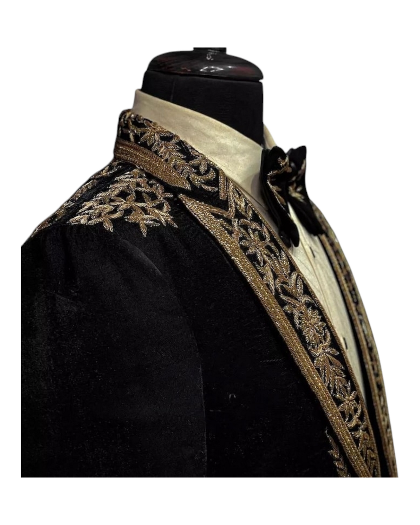 Royal Black Hand embroidered Tuxedo suit, zari golden work tuxedo suit, Indian wedding suit, tuxedo