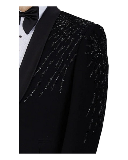 Men's Black Wedding Special Cut Work Designer Tuxedo Suit |Single Laple Black Satin| Men's Customise Designer Stylish 3Piece Tuxedo Suit | Groom Special Tuxedo Suit