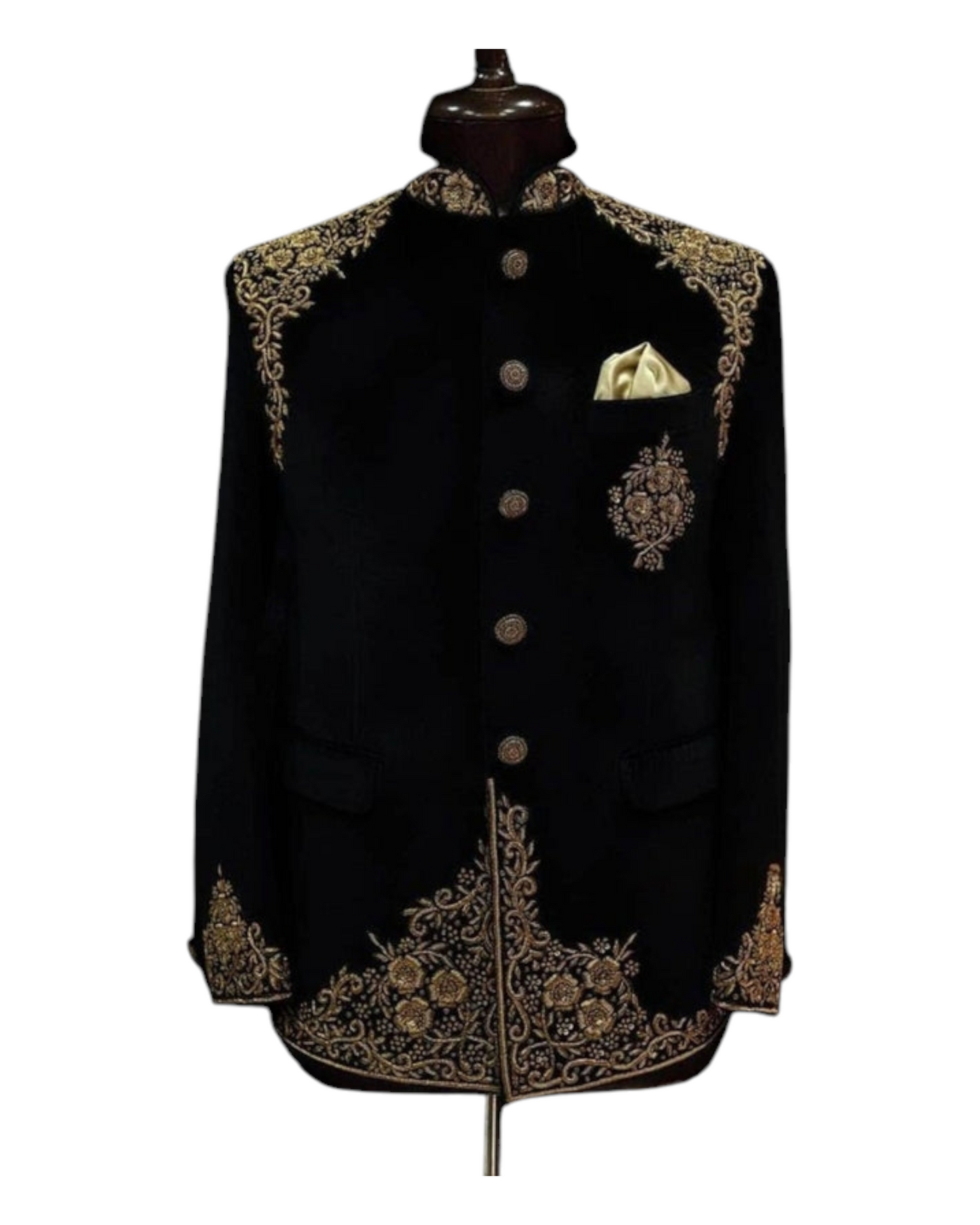 Men Hand Embroidery Golden Work Jodhpuri , Wedding & party Bandhgala Suit