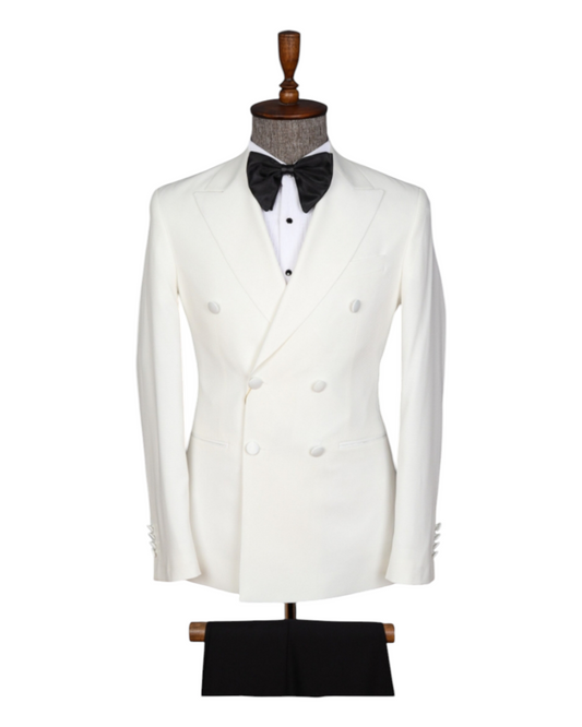 Classic Elegance: Men's White Two Piece Suit for Men - Tailored Suit