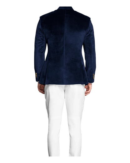 Men Luxry Slim-Fit Blue Velvet Jodhpuri Suit , Stylish Bandhgala Suit