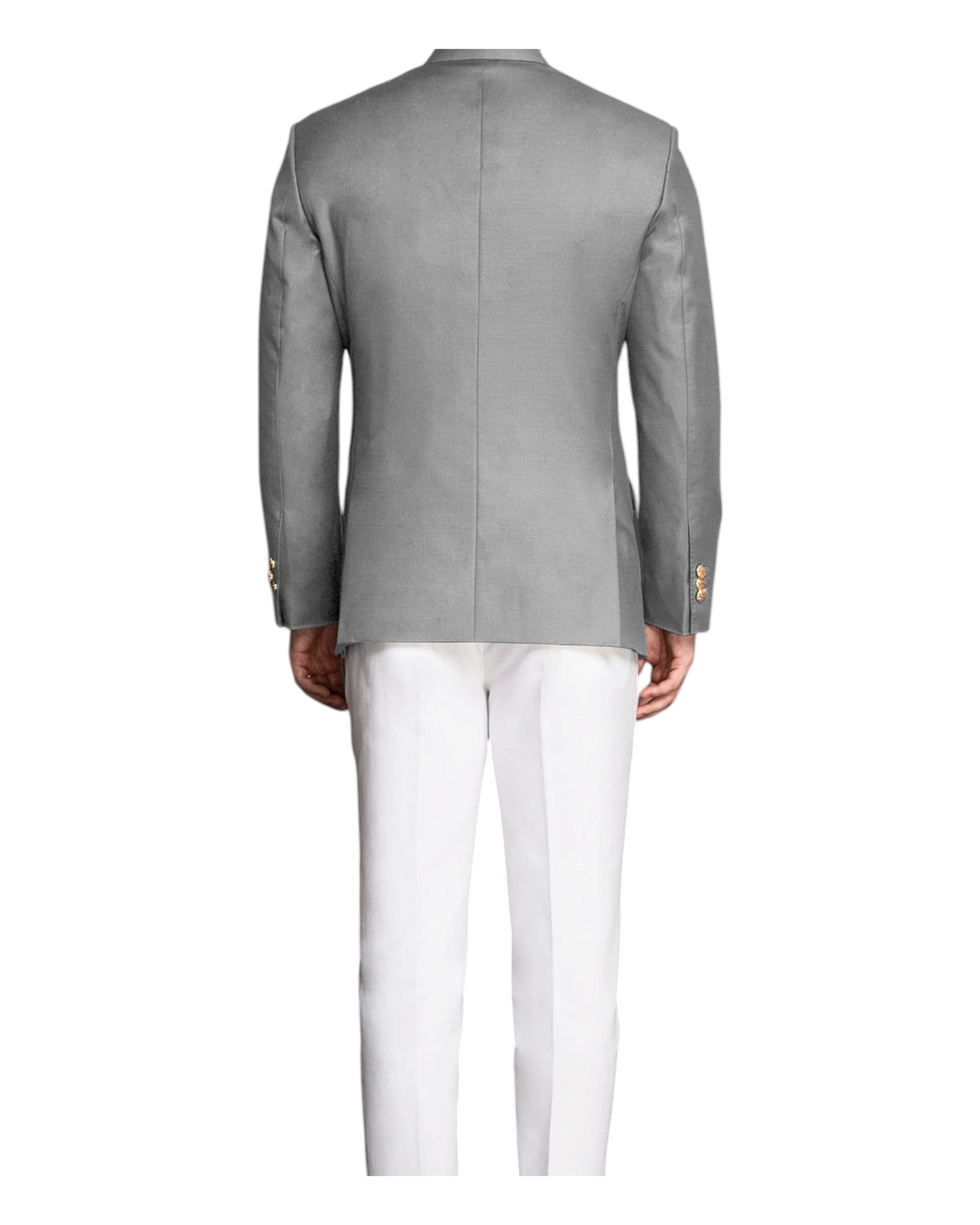 Men's Slate Gray jodhpuri Suit With White Formal Pant
