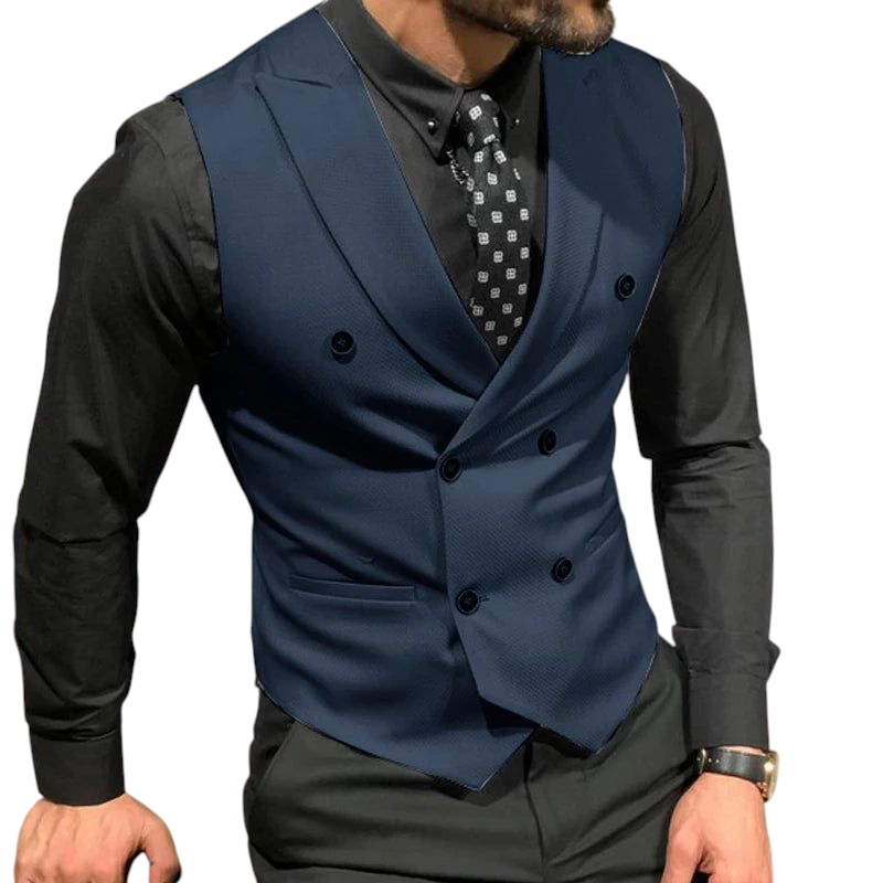 Men's Waistcoat Double Breasted Business and Wedding Outwear