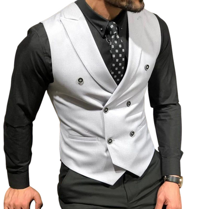 Men's Waistcoat Double Breasted Business and Wedding Outwear