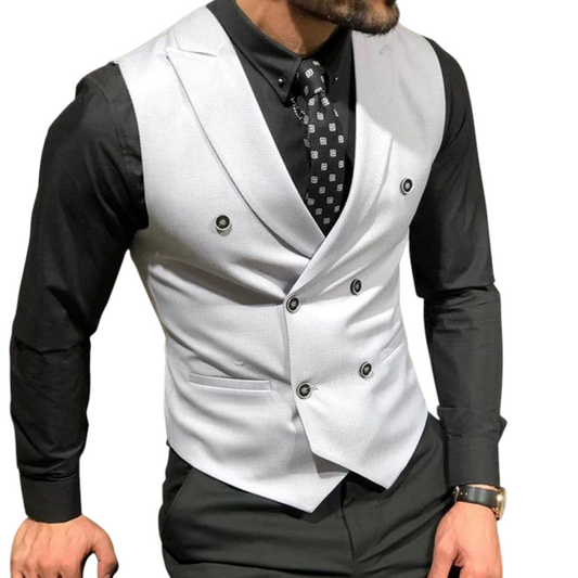 Men's Waistcoat Double Breasted Business and Wedding Outwear