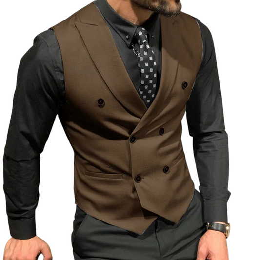 Men's Waistcoat Double Breasted Business and Wedding Outwear