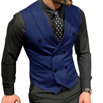 Men's Waistcoat Double Breasted Business and Wedding Outwear
