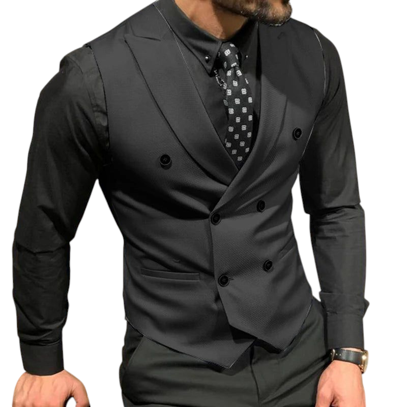 Men's Waistcoat Double Breasted Business and Wedding Outwear