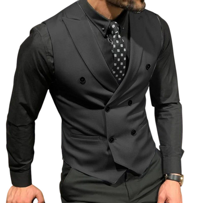 Men's Waistcoat Double Breasted Business and Wedding Outwear