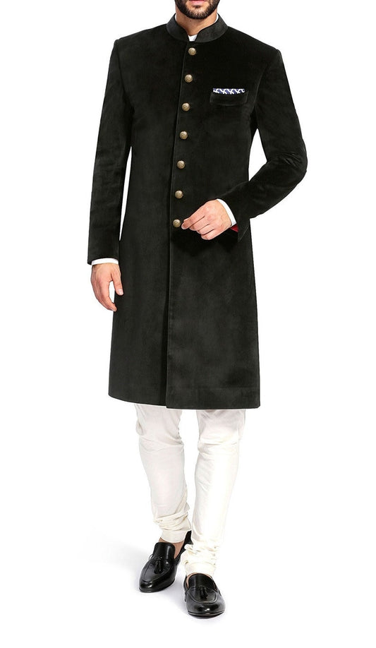 Men BlackVelvet jodhpuri ,indowestern for men.indian dress solid colour velvet sherwani indowestern,sherwani men wedding Suit