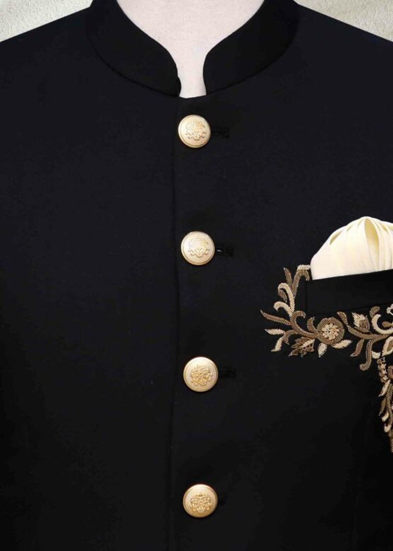 Men's Jodhpuri,Golden Embroidery Suit