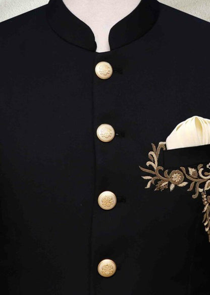 Men's Jodhpuri,Golden Embroidery Suit