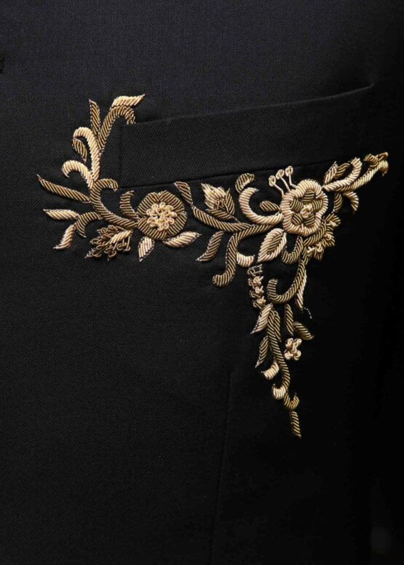 Men's Jodhpuri,Golden Embroidery Suit