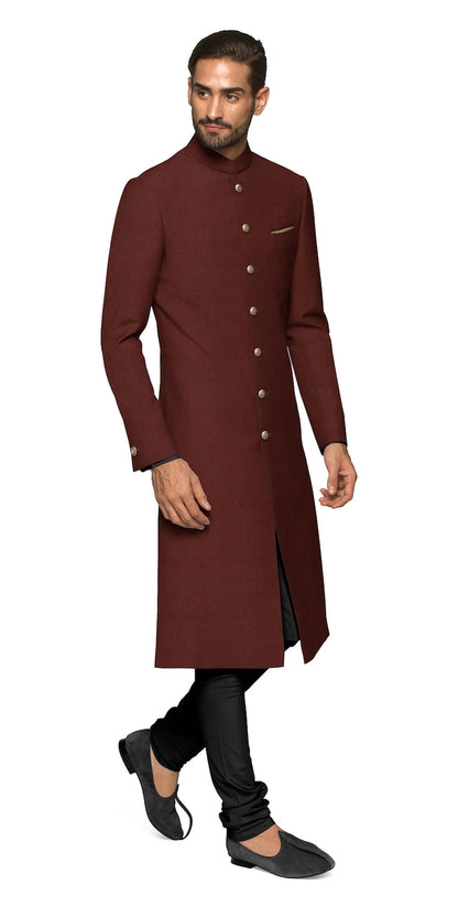Men's Classic Traditional Long Nawabi, Indowestern Paired Ivory Dress Pant