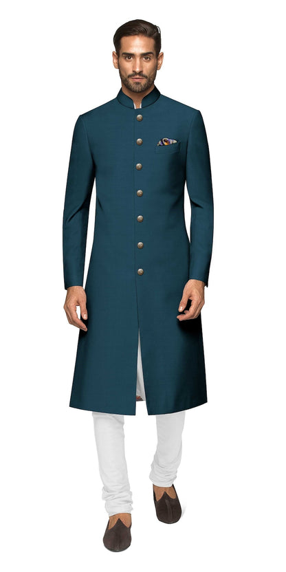 Men's Classic Traditional Long Nawabi, Indowestern Paired Ivory Dress Pant
